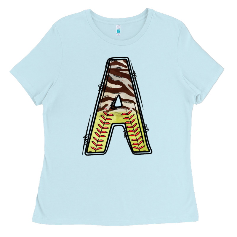 Softball Alphabet A Ladies Tee by CowhideDigitalArt | Teevron