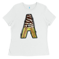 White softball alphabet a Ladies Tee - CowhideDigitalArt