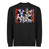 Black 4th of July Cows Holstein Cows Heavyweight Sweatshirt - Jasminsmagicworld