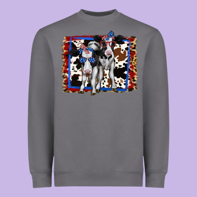 4th Of July Cows Holstein Cows Heavyweight Sweatshirt Designed By Jasminsmagicworld