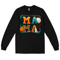 Black Basketball and Volleyball mama Mother's Day Long Sleeve Tee - LillyAllenDesigns