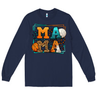 Navy Basketball and Volleyball mama Mother's Day Long Sleeve Tee - LillyAllenDesigns
