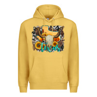 Antique Gold western texas  and cowhide with sunflower Premium Hoodie - Artiststas