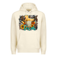 Sandshell western texas  and cowhide with sunflower Premium Hoodie - Artiststas
