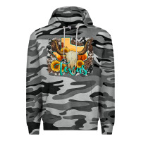Slate Camo western texas  and cowhide with sunflower Premium Hoodie - Artiststas