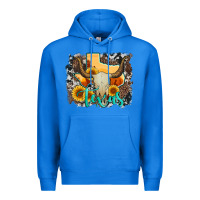 True Royal western texas  and cowhide with sunflower Premium Hoodie - Artiststas