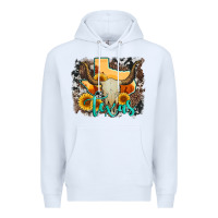 White western texas  and cowhide with sunflower Premium Hoodie - Artiststas