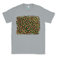 Heather Grey leopard with green glitter Classic Tee - Artiststas