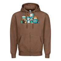 Chestnut winter snowman coffee cups Zipper Hoodie - Jasminsmagicworld