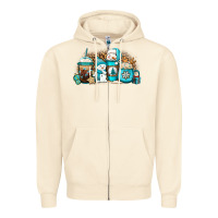 Sandshell winter snowman coffee cups Zipper Hoodie - Jasminsmagicworld