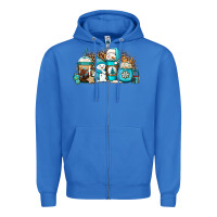 True Royal winter snowman coffee cups Zipper Hoodie - Jasminsmagicworld