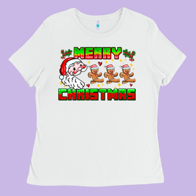 Merry Christmas Ladies Tee Designed By Cowhidedigitalart
