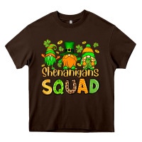 Chocolate Brown St. Patrick's Shenanigans squad gnomies Heavy Core Tee - OliviaCreatesArt