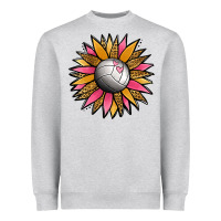 Heather Grey Volleyball Sunflower Heavyweight Sweatshirt - Jasminsmagicworld