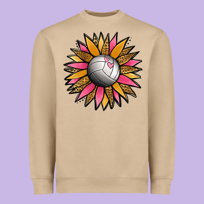 Volleyball Sunflower Heavyweight Sweatshirt Designed By Jasminsmagicworld