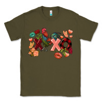 Army Green Rooster Valentine's Day xoxo Classic Tee - FaDigitalArtStudio
