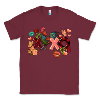 Burgundy Rooster Valentine's Day xoxo Classic Tee - FaDigitalArtStudio