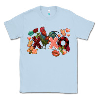 Dusty Blue Rooster Valentine's Day xoxo Classic Tee - FaDigitalArtStudio