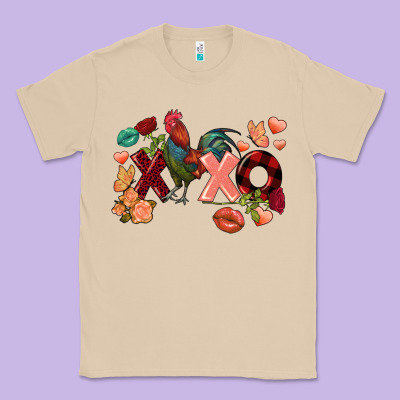 Rooster Valentine's Day Xoxo Classic Tee Designed By Fadigitalartstudio