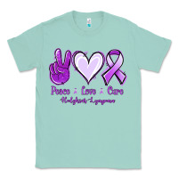 Seafoam Peace Love Cure Odgkins Lympoma Classic Tee - Jasminsmagicworld
