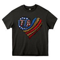 Asphalt american western leopard flag heart Heavy Core Tee - Jasminsmagicworld