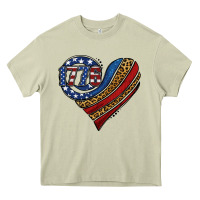 Mossy american western leopard flag heart Heavy Core Tee - Jasminsmagicworld