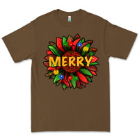 Cacao merry christmas with light sunflower bbs Premium Tee - BundleAndBundleShop