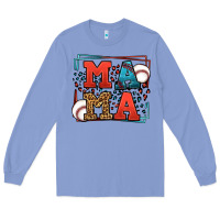 Colony Blue leopard baseball mama Mother's Day Long Sleeve Tee - LillyAllenDesigns