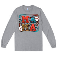 Heather Grey leopard baseball mama Mother's Day Long Sleeve Tee - LillyAllenDesigns