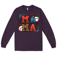 Plum leopard baseball mama Mother's Day Long Sleeve Tee - LillyAllenDesigns