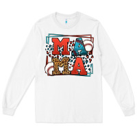 White leopard baseball mama Mother's Day Long Sleeve Tee - LillyAllenDesigns