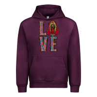 Mauve Wine Love Lady Of Guadalupe Urban Hoodie - Jasminsmagicworld