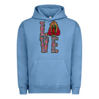 Pigment Pebble Blue Love Lady Of Guadalupe Urban Hoodie - Jasminsmagicworld