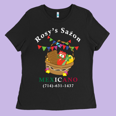 Logo For Rosys Saon Mexicano Ladies Tee Designed By Cowhidedigitalart