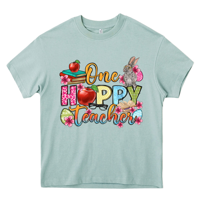 Easter Day One Hoppy Teacher Heavy Core Tee by OliviaCreatesArt | Teevron