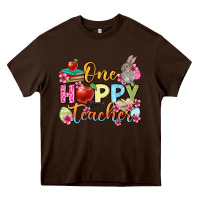 Chocolate Brown Easter Day One hoppy Teacher Heavy Core Tee - OliviaCreatesArt