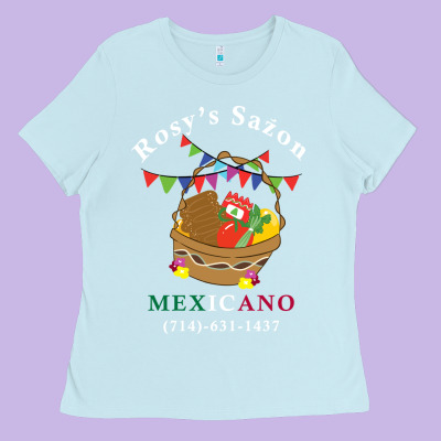 Logo For Rosys Saon Mexicano Ladies Tee Designed By Cowhidedigitalart