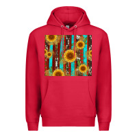 Cardinal western sunflower cactus serape and cowhide Premium Hoodie - Artiststas