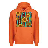 Carrot western sunflower cactus serape and cowhide Premium Hoodie - Artiststas