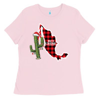 Bubblegum Pink Merry Christmas Ladies Tee - CowhideDigitalArt