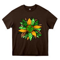 Chocolate Brown St. Patrick's sunflower Heavy Core Tee - OliviaCreatesArt