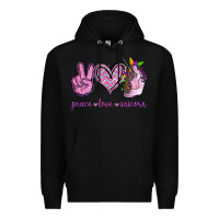 Black Peace Love Unicorn Premium Hoodie - Jasminsmagicworld