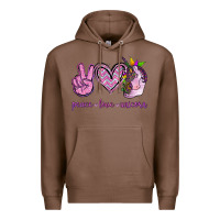 Chestnut Peace Love Unicorn Premium Hoodie - Jasminsmagicworld