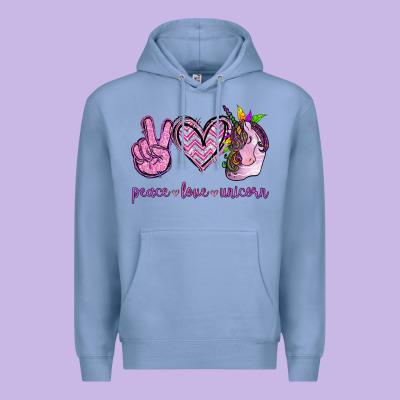 Peace Love Unicorn Premium Hoodie Designed By Jasminsmagicworld