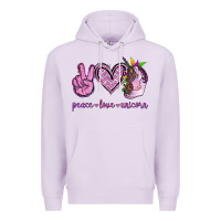 Lilac Peace Love Unicorn Premium Hoodie - Jasminsmagicworld