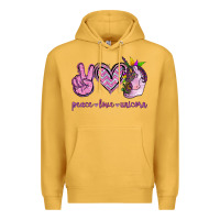 Mustard Peace Love Unicorn Premium Hoodie - Jasminsmagicworld