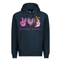 Navy Peace Love Unicorn Premium Hoodie - Jasminsmagicworld