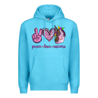 Ocean Blue Peace Love Unicorn Premium Hoodie - Jasminsmagicworld