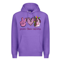 Purple Peace Love Unicorn Premium Hoodie - Jasminsmagicworld