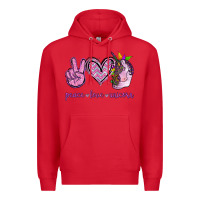 Red Peace Love Unicorn Premium Hoodie - Jasminsmagicworld